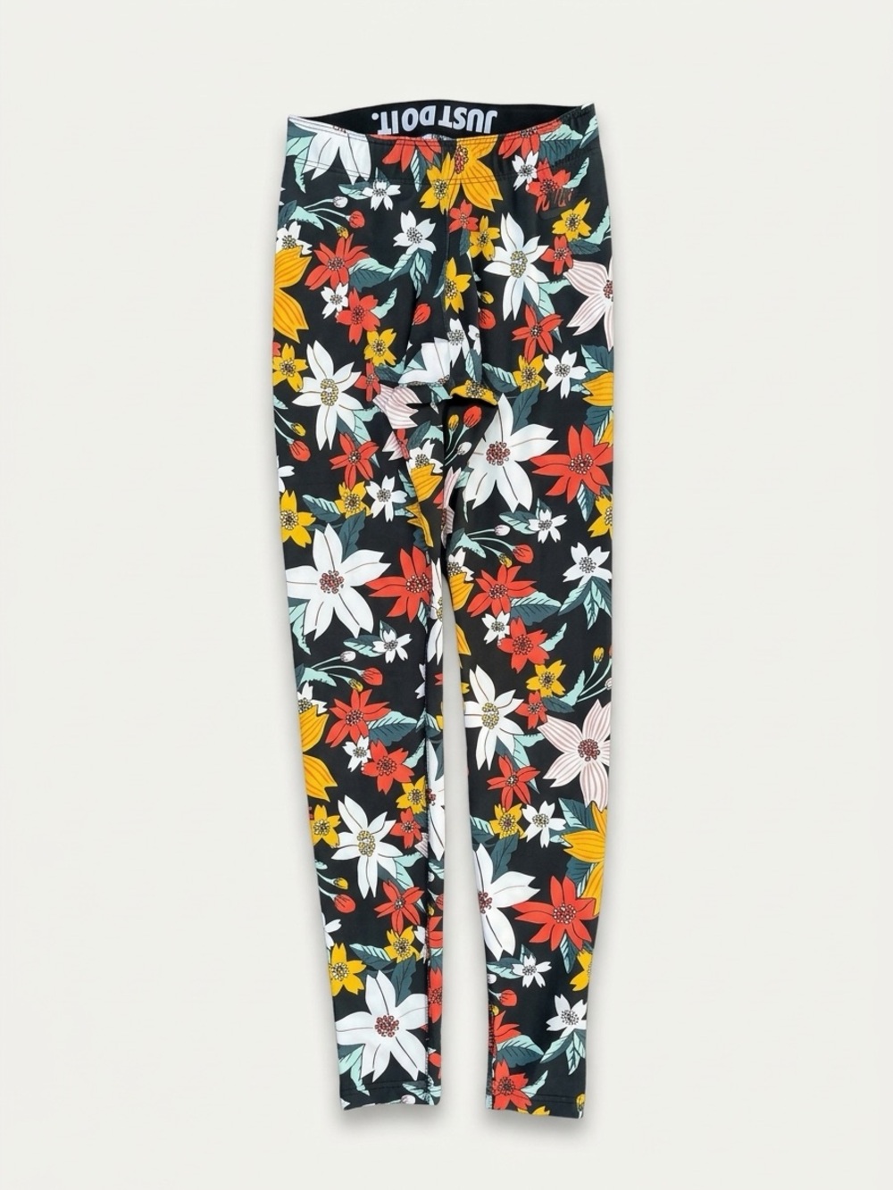Nike Leg A See Hawaiian Floral Leggings Black Multi Color XS 718770 010 Womens